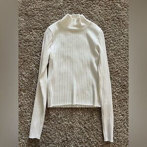 Rag & Bone White Ribbed Knit Top
